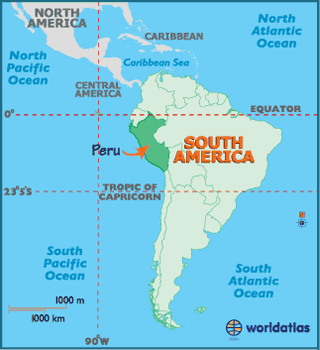 Peru in South America Map
