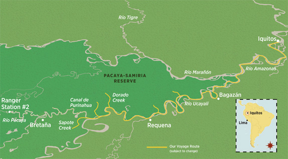 Amazon River Cruise Expedition Map